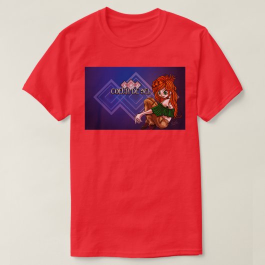 ハートの塩座ガーンイラストレーション Tシャツ (デザイン正面)