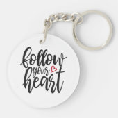 ハートの声に従って バレンタインの名言 | キーチェーン (裏面)