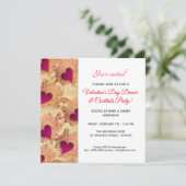 ハートの夕食及びカクテルのバレンタインデーの招待 招待状 (スタンド正面)