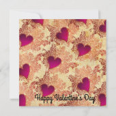 ハートの夕食及びカクテルのバレンタインデーの招待 招待状 (裏面)