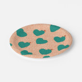 ハートの多肉植物 紙皿 (アングル)