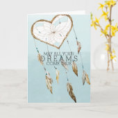 ハートの夢のキャッチャー カード (黄色い花)