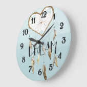 ハートの夢のキャッチャー ラージ壁時計 (傾斜)