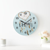 ハートの夢のキャッチャー ラージ壁時計 (ホーム)