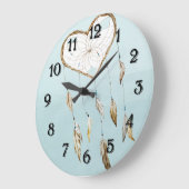 ハートの夢のキャッチャー ラージ壁時計 (傾斜)