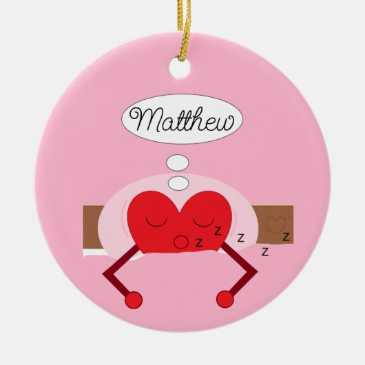 ハートの夢の色(ピンク): セラミックオーナメント (正面)