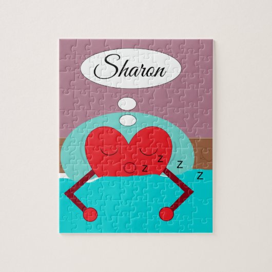 ハートの夢(紫と緑): ジグソーパズル (縦)