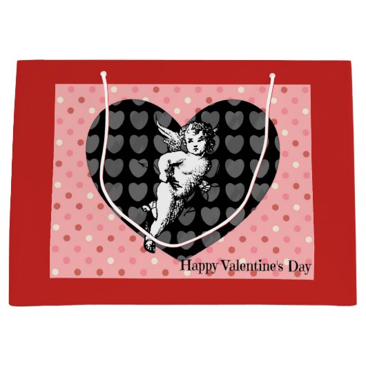 ハートの天使のギフトバッグ ラージペーパーバッグ (正面)