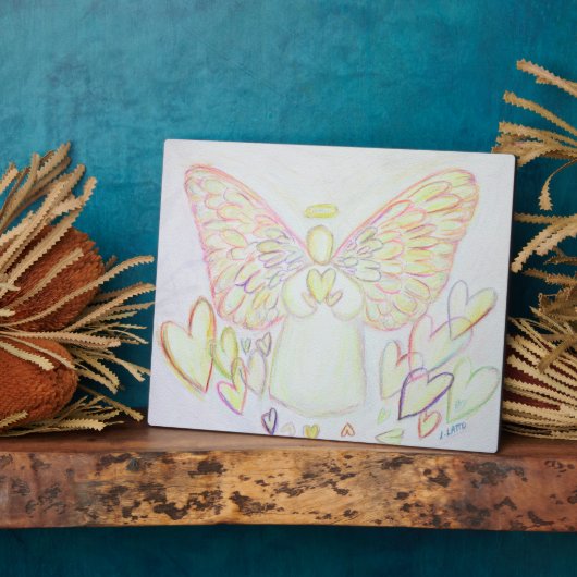 ハートの天使 アート 絵画 プレゼント プレート フォトプラーク (側面)