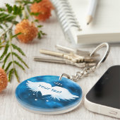 ハートの天使-両面の円形のkeychain キーホルダー (正面右)