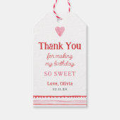 ハートの女の子の誕生日ありがとう ギフトタグ (正面)