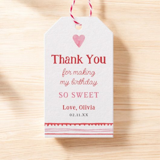 ハートの女の子誕生日ありがとう ギフトタグ