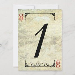 ハートの女王のウェディングテーブルナンバー 招待状