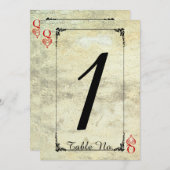 ハートの女王のウェディングテーブルナンバー 招待状 (正面/裏面)