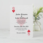 ハートの女王のカードを使ったラスベガスでの結婚式の招待状 招待状 (スタンド正面)