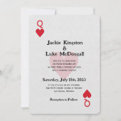 ハートの女王のカードを使ったラスベガスでの結婚式の招待状 招待状 (正面)