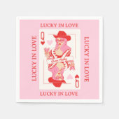 ハートの女王のトランプの独身パーティー スタンダードカクテルナプキン (正面)