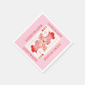 ハートの女王のトランプの独身パーティー スタンダードカクテルナプキン (角)