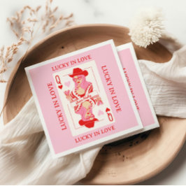 ハートの女王のトランプの独身パーティー スタンダードカクテルナプキン