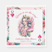 ハートの女王のトランプ　ピンクのベビーシャワー スタンダードランチョンナプキン (正面)