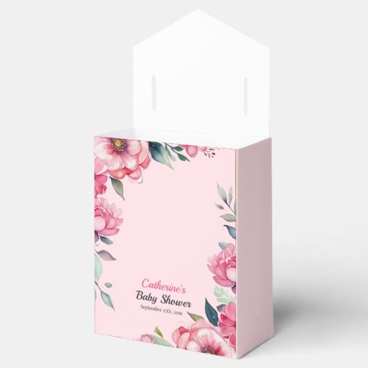 ハートの女王のトランプ　ピンクのベビーシャワー フェイバーボックス (オープン)