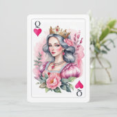 ハートの女王のトランプ　ピンクの結婚前お披露目会 サンキューカード (スタンド正面)