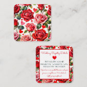 ハートの女王のブライズシャワー ウェディングレジストリー エンクロージャーカード (正面/裏面)