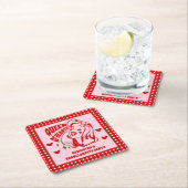 ハートの女王の独身パーティー スクエアペーパーコースター (インサイチュ)