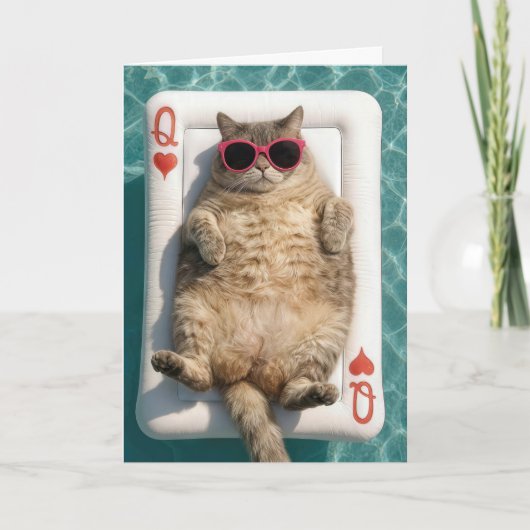 ハートの女王の猫の記念日 カード (正面)