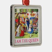 ハートの女王はアリスを言います、"私は女王です! " メタルオーナメント (右)