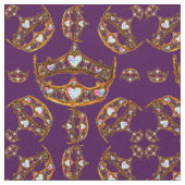 ハートの女王はティアラの王室のな紫色の生地を戴冠させます ファブリック (クローズアップ)