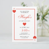 ハートの女王カジノトランプ 56歳の誕生日 招待状 (スタンド正面)