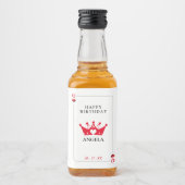 ハートの女王カジノポーカーカード誕生日 リキュールボトルラベル (正面)