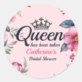 ハートの女王ピンクのブライズシャワー ラウンドシール (正面)