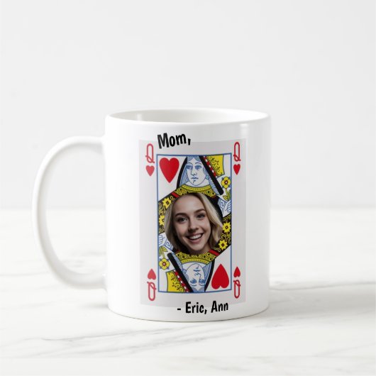 ハートの女王ママの写真入り オーダーメイド コーヒーマグ コーヒーマグカップ (左)