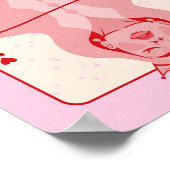 ハートの女王レッド&ピンクアート ポスター (角)