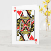 ハートの女王-あなたのイメージを加えて下さい カード (黄色い花)