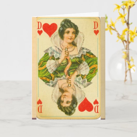 ハートの女王 カード (黄色い花)
