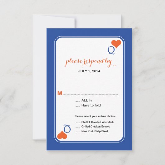 ハートの女王 トランプ 招待状 ウェディング (正面)