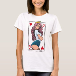 「ハートの女王」ピンクの髪の女性 Tシャツ