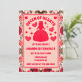 ハートの女王 ローズ バースデーパーティー フォト 招待状 (スタンド正面)