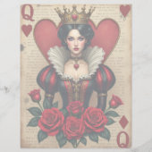 ハートの女王 ヴィンテージ ローズ カード スクラップブック ペーパー (裏面)