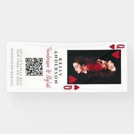 ハートの女王 女性 フォト QR コード ヘアデザイナー 横断幕