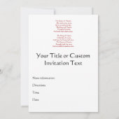 ハートの女王、彼女はタルトを作った 招待状 (裏面)