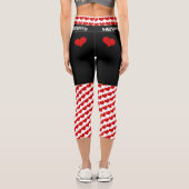 ハートの女王（赤と白） -トレンディー愛/ファッション カプリレギンス (裏面)