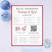 ハートの女王 赤 フォト サービス 美容師 チラシ (シングル)