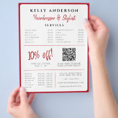 ハートの女王 赤 フォト サービス 美容師 チラシ (手)