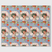 ハートの女王 , 青と赤のバレンタインデー ラッピングペーパー (フラット)