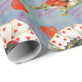 ハートの女王 , 青と赤のバレンタインデー ラッピングペーパー (ロールコーナー)