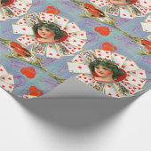 ハートの女王 , 青 赤 バレンタインデー ラッピングペーパー (角)